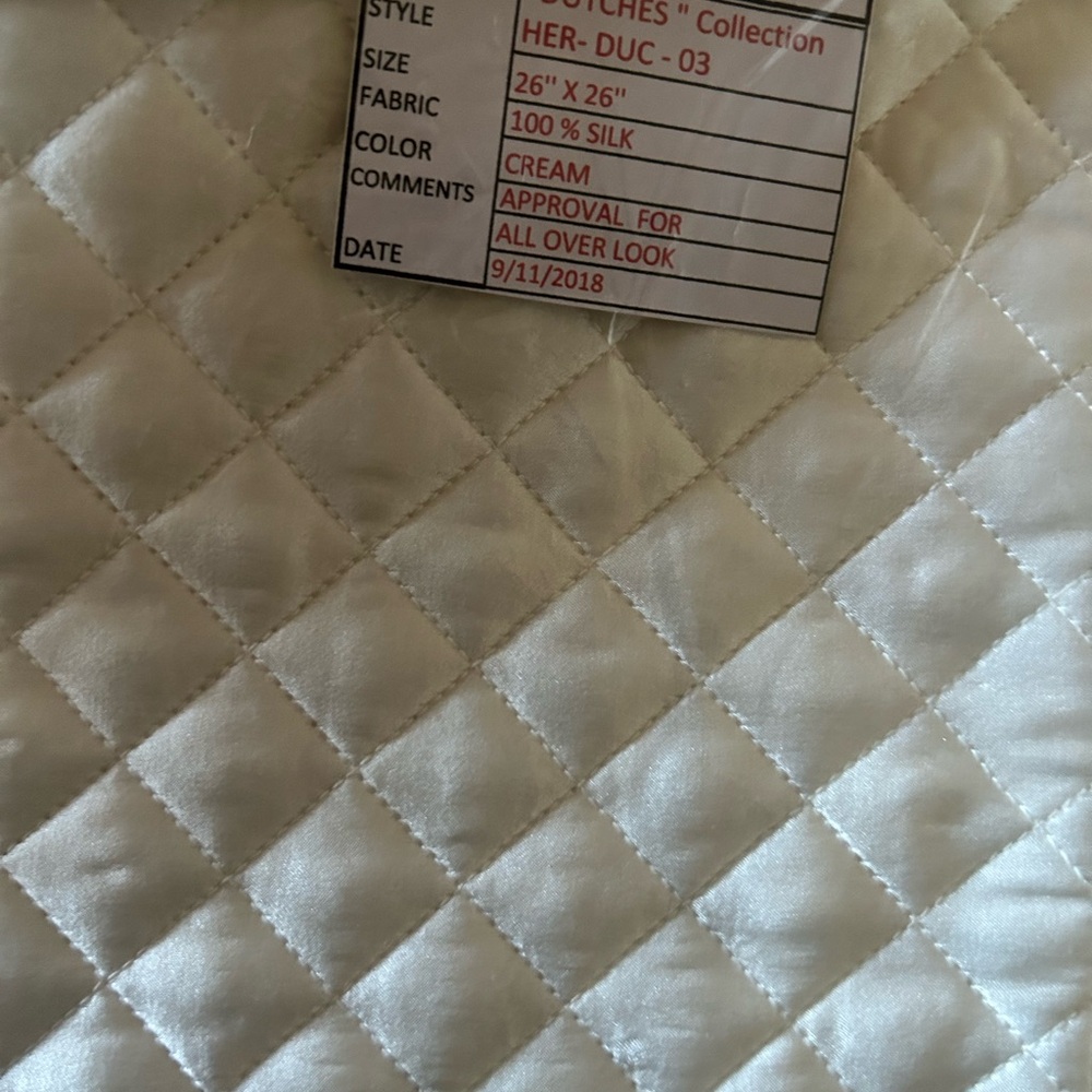 100% silk euro sq cream quilted pillow cover
